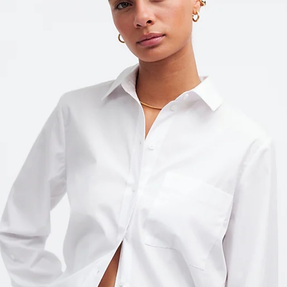 Madewell white cotton collared button down